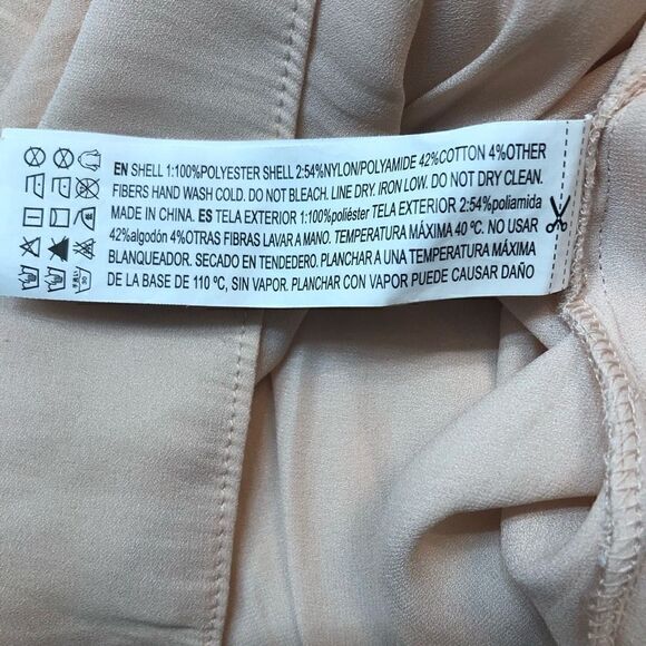 Forever 21 light Pink Crinkle Chiffon Babydoll Blouse - Picture 11 of 11